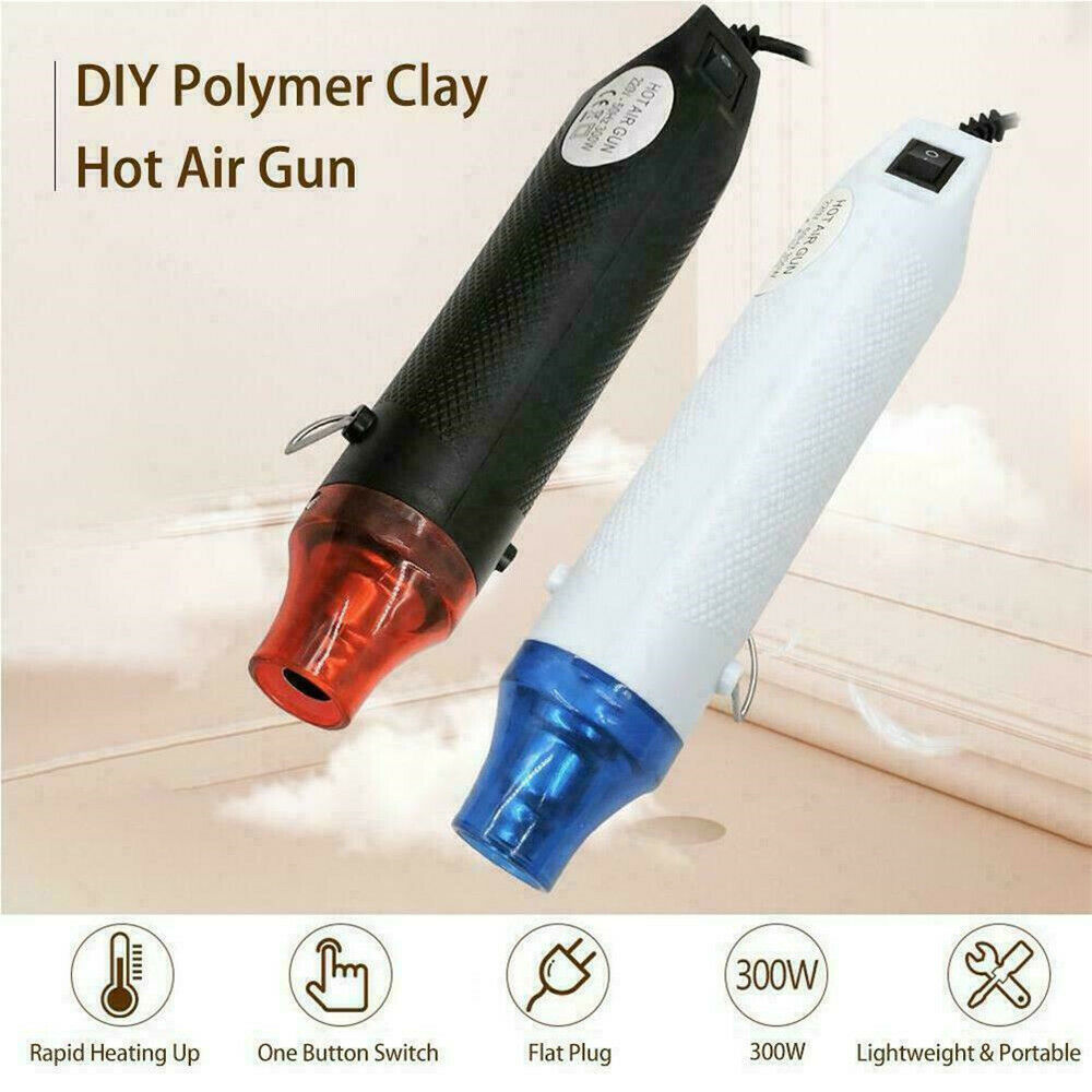Multi-Purpose Professional Heat Gun Pen Tool Portable Mini Electric Heating  Nozzle Hot Air Gun for DIY Embossing Shrink Drying Paint Art (White/Black)  